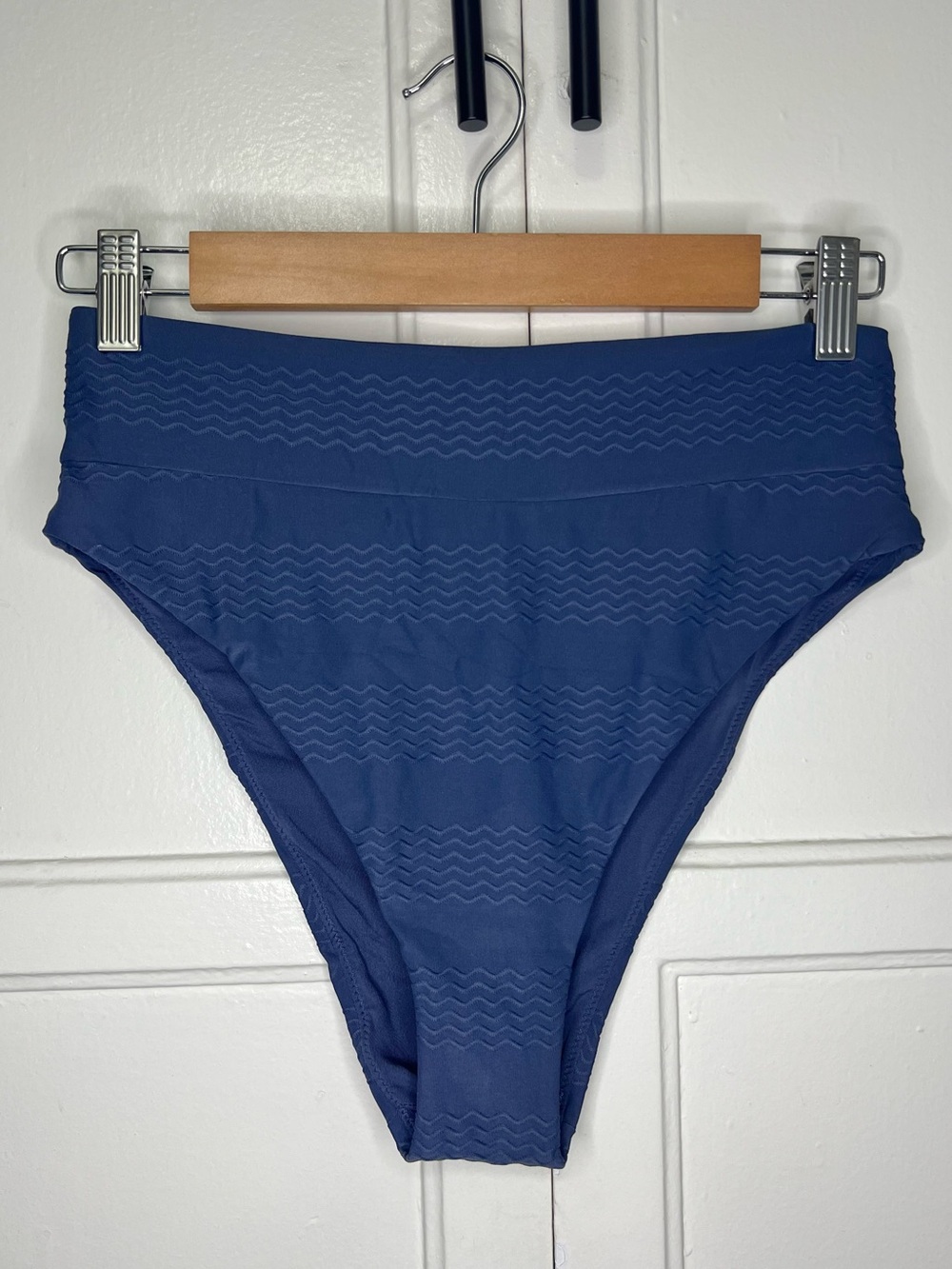 Aerie Textured Pique High Cut Cheeky Bikini Bottom- Royal Blue | NWOT - M